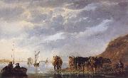 A Herdsman with Five Cows by a River, Aelbert Cuyp